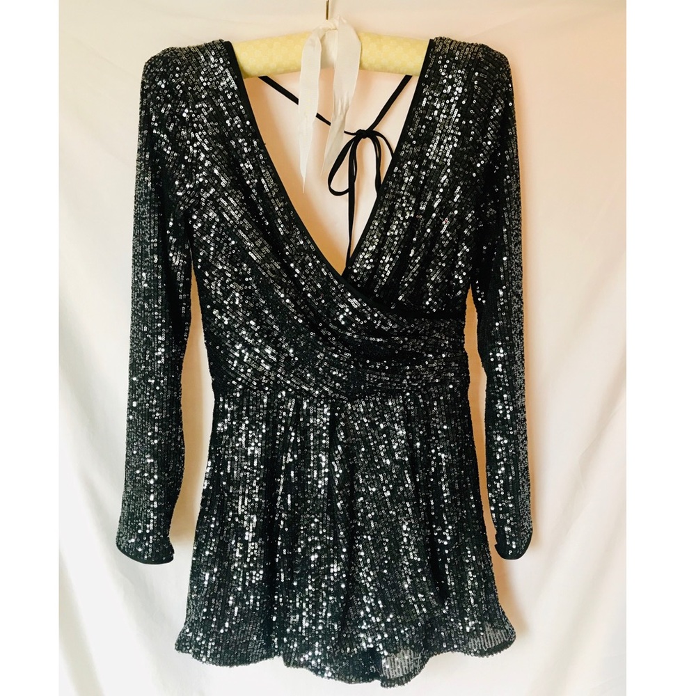 Black Sequin Romper